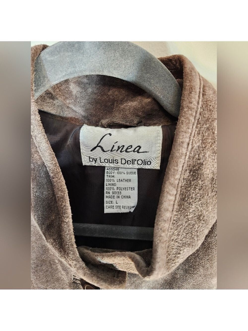 Linea by Louis Dell O'lio Women's Brown Suede & Leather Jacket Sz L - Picture 2 of 7